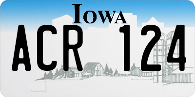 IA license plate ACR124