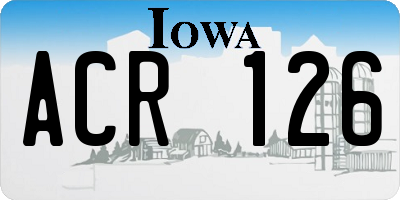 IA license plate ACR126