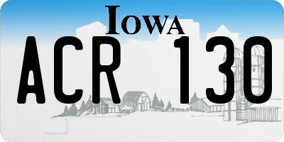 IA license plate ACR130