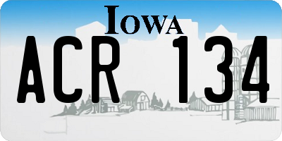 IA license plate ACR134