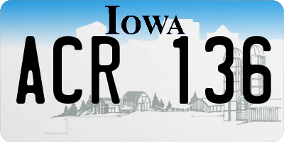 IA license plate ACR136