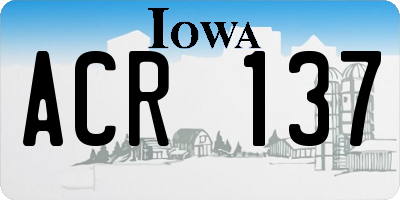 IA license plate ACR137
