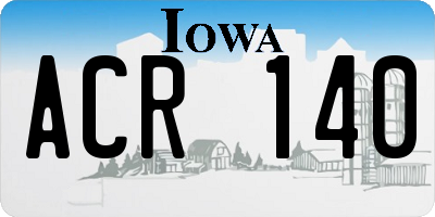IA license plate ACR140