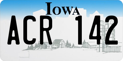 IA license plate ACR142