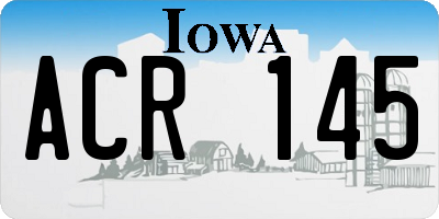 IA license plate ACR145