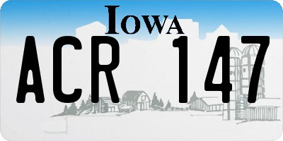 IA license plate ACR147