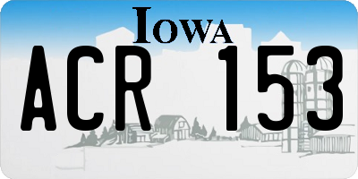 IA license plate ACR153