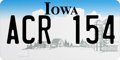 IA license plate ACR154