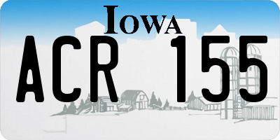 IA license plate ACR155