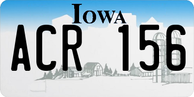 IA license plate ACR156