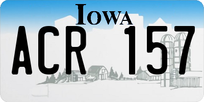 IA license plate ACR157