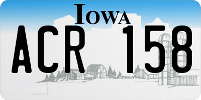 IA license plate ACR158