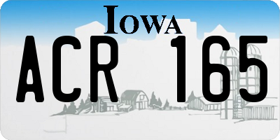 IA license plate ACR165