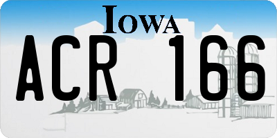 IA license plate ACR166