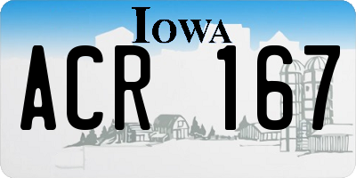 IA license plate ACR167