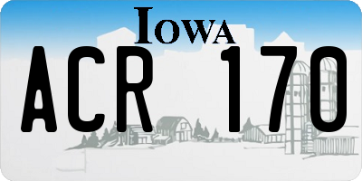 IA license plate ACR170