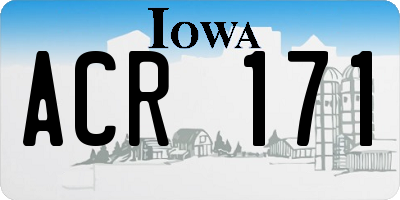 IA license plate ACR171