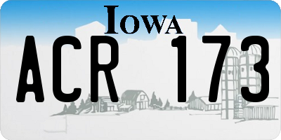 IA license plate ACR173