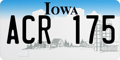 IA license plate ACR175