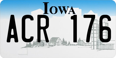 IA license plate ACR176