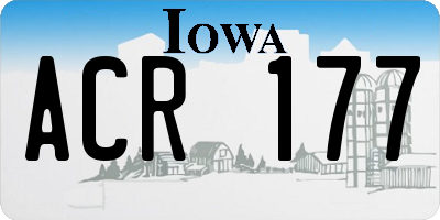 IA license plate ACR177