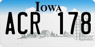 IA license plate ACR178