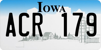 IA license plate ACR179