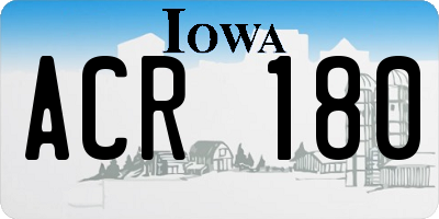 IA license plate ACR180