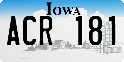 IA license plate ACR181