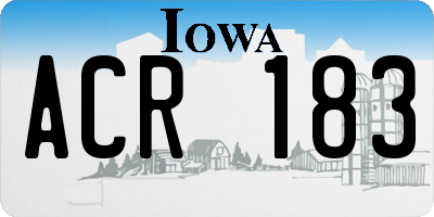 IA license plate ACR183