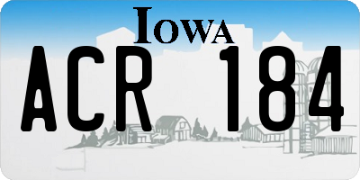IA license plate ACR184