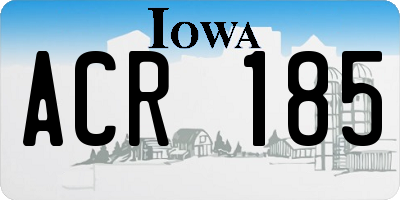 IA license plate ACR185