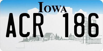 IA license plate ACR186