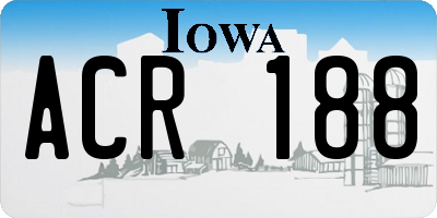 IA license plate ACR188