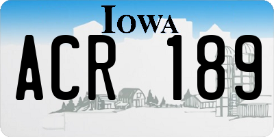 IA license plate ACR189