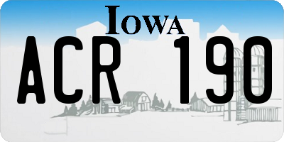 IA license plate ACR190