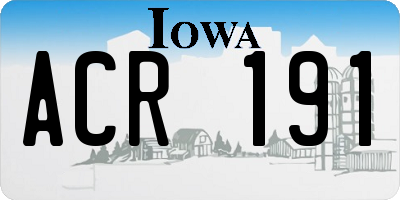 IA license plate ACR191