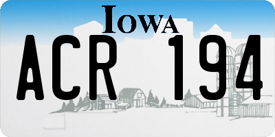 IA license plate ACR194
