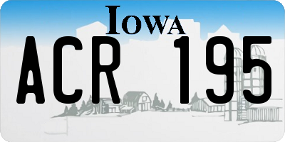 IA license plate ACR195
