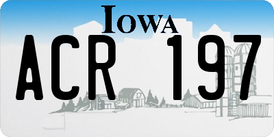 IA license plate ACR197