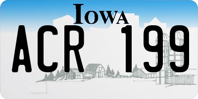 IA license plate ACR199