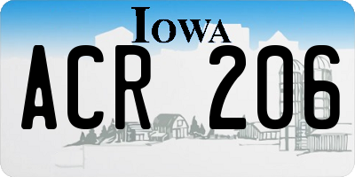 IA license plate ACR206