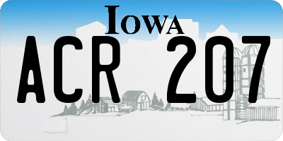 IA license plate ACR207