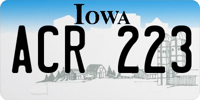 IA license plate ACR223