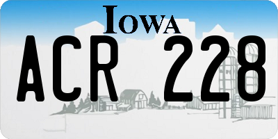 IA license plate ACR228