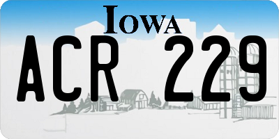 IA license plate ACR229