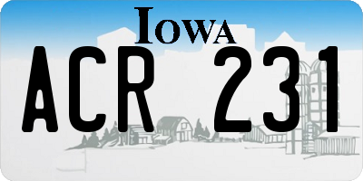 IA license plate ACR231