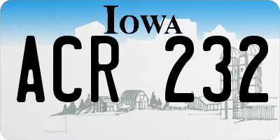 IA license plate ACR232