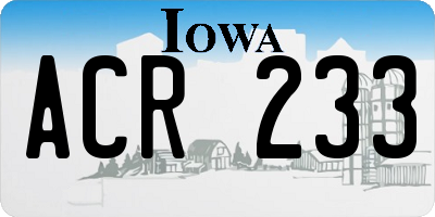 IA license plate ACR233