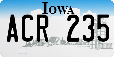 IA license plate ACR235